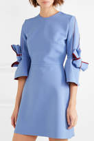 Thumbnail for your product : Roksanda Harlin Bow-embellished Crepe Mini Dress - Azure