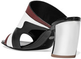 Thumbnail for your product : Proenza Schouler Cutout Matte, Patent And Textured-leather Mules - Black