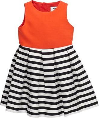 Milly Stripe-Skirt Sleeveless Dress