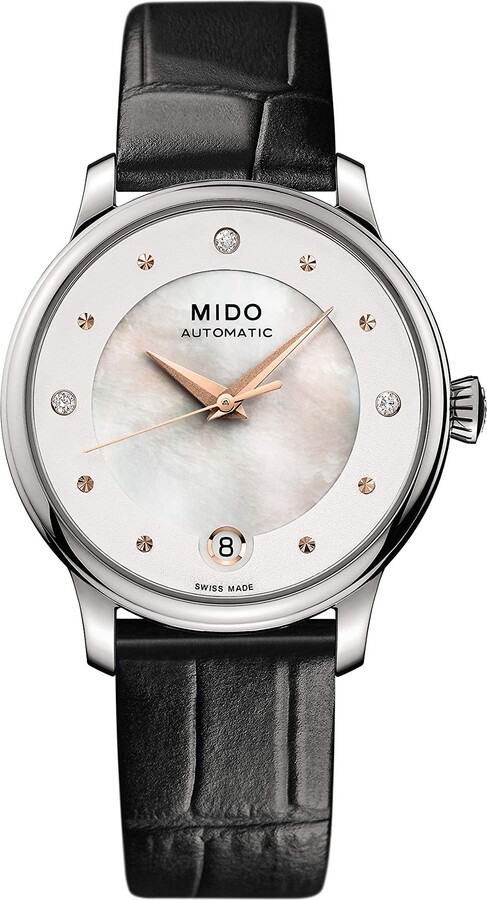 MIDO Baroncelli Lady Day & Night - Swiss Automatic Watch for Women - White Mother of Pearl Dial - Case 33mm - M0392071610600
