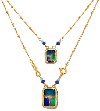 Gas Bijoux Blue and Green Collier Scapulaire Necklace