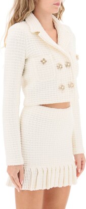 Self-Portrait cropped jacket in sequin knit - ShopStyle
