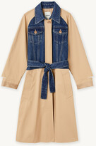 Thumbnail for your product : Sandro Mixed-material trench coat