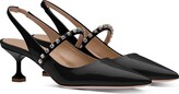 Thumbnail for your product : Miu Miu Crystal-Embellished Slingback Pumps