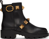Thumbnail for your product : Valentino Garavani Black Roman Stud Ankle Boots