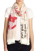 Thumbnail for your product : Kate Spade Wanderlust Map Viscose Scarf