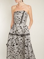 Thumbnail for your product : Roland Mouret Lydney Leopard-brocade Dress - Silver