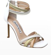 Thumbnail for your product : Charles David Electra Metallic Zip Stiletto Sandals