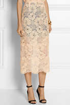 Thumbnail for your product : Karla Spetic Embroidered cotton-blend organza midi skirt