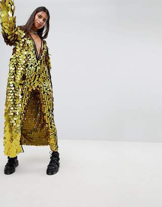 Jaded London Maxi Kimono In Sequin Co-Ord
