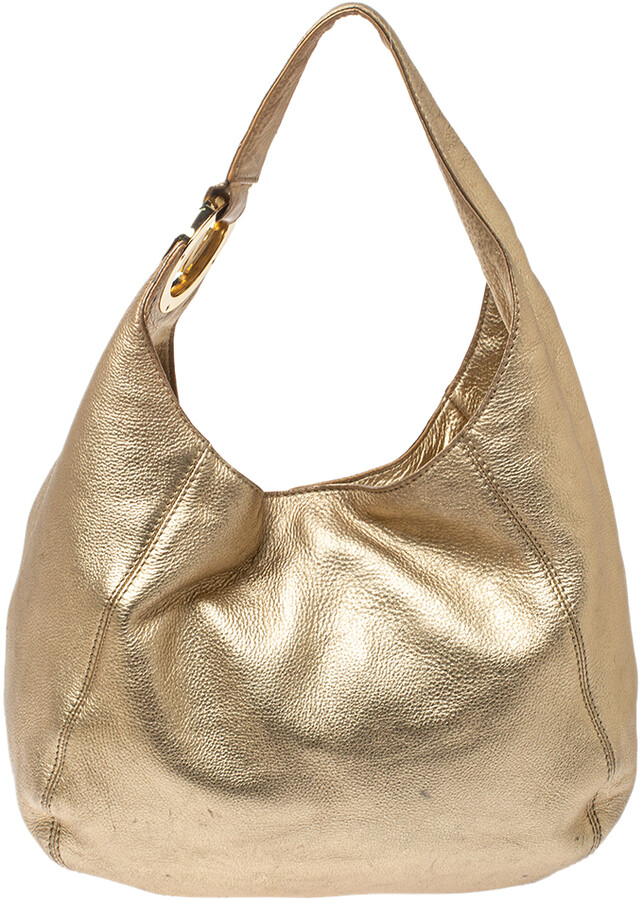 michael kors gold hobo bag