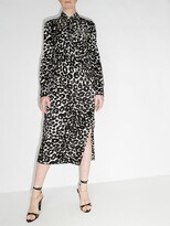 Thumbnail for your product : Tom Ford Tie-Neck Leopard Print Midi Dress