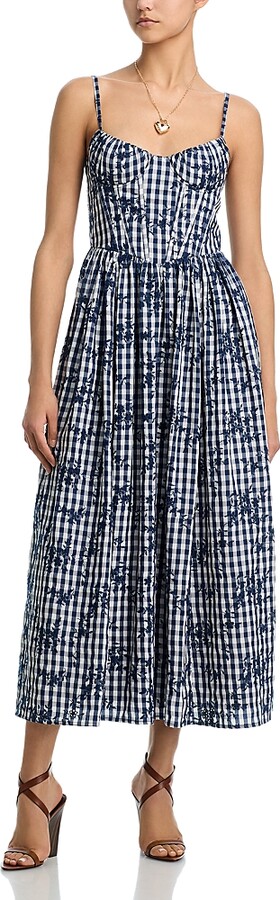 Aqua x Wuthering Heights Embroidered Gingham Dress - Exclusive