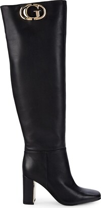 GUESS Elandre Leather Over-The-Knee Boots - ShopStyle