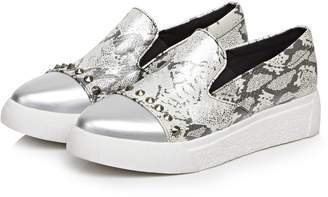 DolphinGirl Women Sliver Fashion Glitter Slip-On Loafer Shoes Vacation Platform Loafer Shiny Bling Comfy CY00454