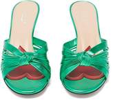 Thumbnail for your product : Gucci Knotted Metallic-leather Mules - Womens - Green