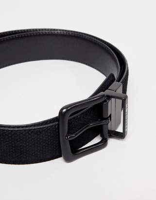 Religion Leather Reversible Belt In Black Pindot