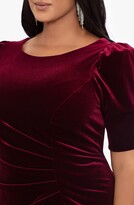Thumbnail for your product : Xscape Evenings Ruched Puff Sleeve Velvet Gown