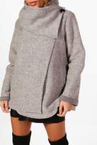 Thumbnail for your product : boohoo Funnel Neck Wool Coat