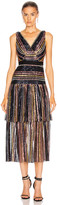 Thumbnail for your product : Self-Portrait Stripe Sequin Midi Dress in Multi | FWRD