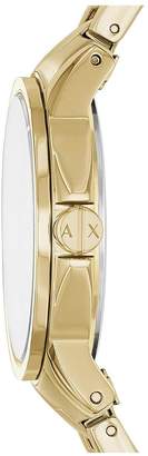 Armani Exchange Gold Tone Dial Stainless Steel Bracelet Ladies Watch