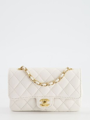 Chanel Pre-owned 2022 Small Double Flap Shoulder Bag - White