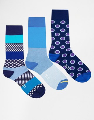 Paul Smith Multi Pattern Gift Set Socks - Blue