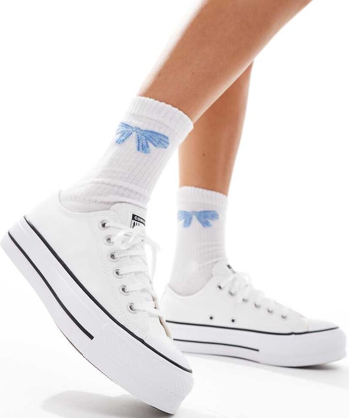 Converse Chuck Taylor All Star Lift Ox Wide Fit trainers in white