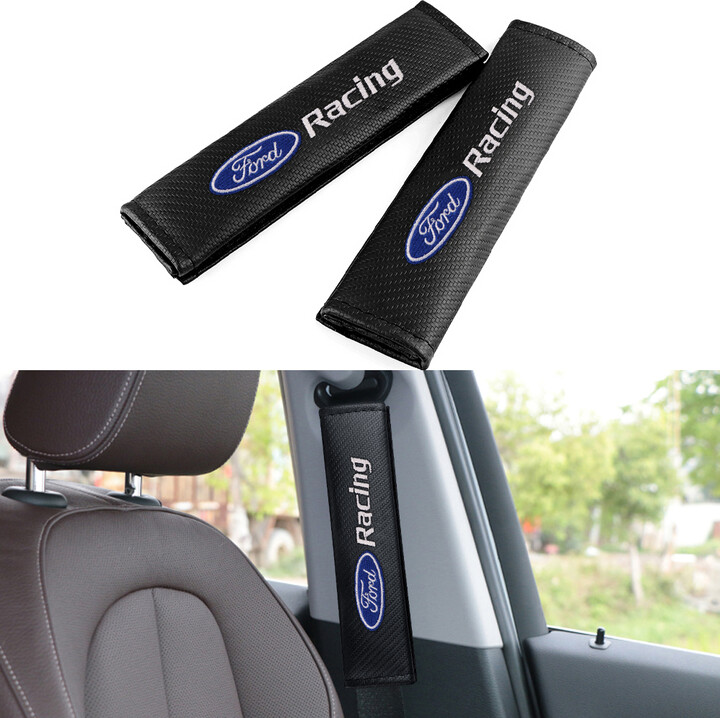 Mustang 1/2Pcs Car Seat Belt Cushion Strap Shoulder Protector Mats For Ford Ranger Focus Kuga S-MAX Transit Mondeo Fusion Fiest