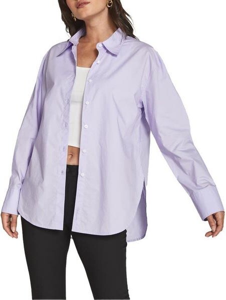 7 Diamonds Women's Gabbie Poplin Long Sleeve Button Up Shirt XSmall Violet