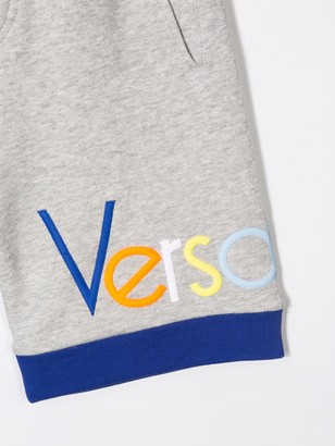 Versace Children Logo Embroidered Track Shorts