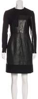 Thumbnail for your product : Celine Leather-Paneled Wool Dress