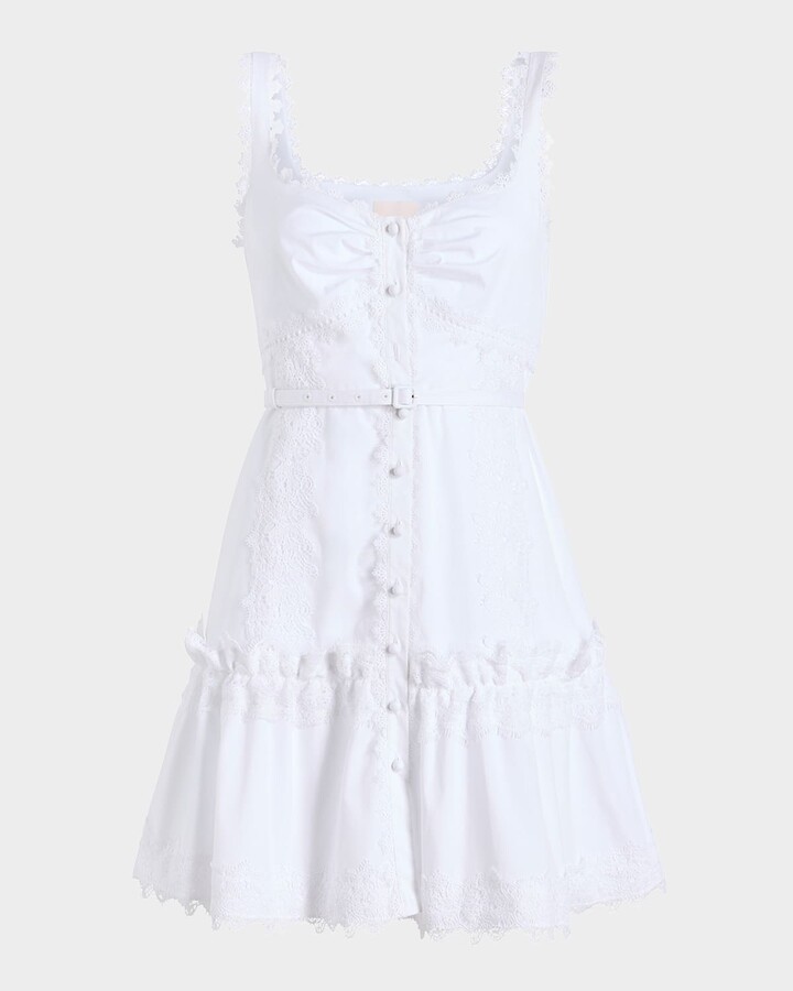 Cinq à Sept Aziza Embellished Button-Front Mini Dress