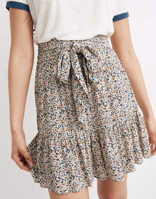 Madewell Tie-Waist Tiered Mini Skirt in Fieldwalk Floral