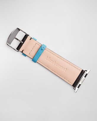 Bluebonnet French Leather Apple Watch Band, - 42,44,45mm