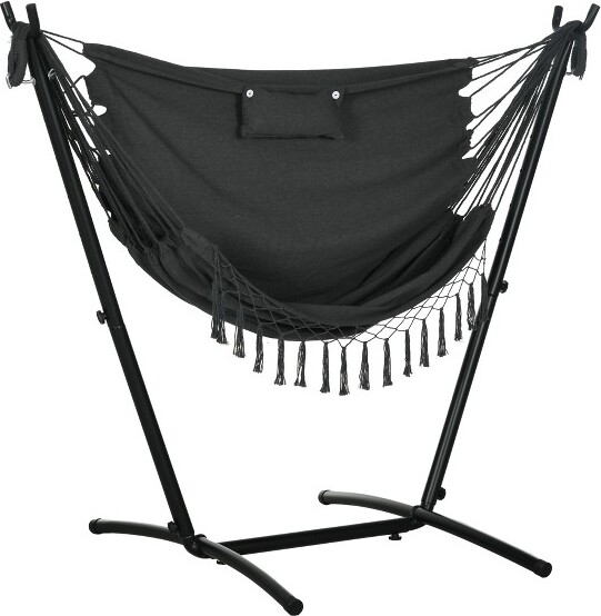 EPOCH VENTS BohoPatioHammockChairHangingLoungeSwingwithStandandSidePocket&Headrest