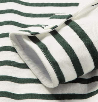 Sacai Shell-Trimmed Striped Cotton Cardigan
