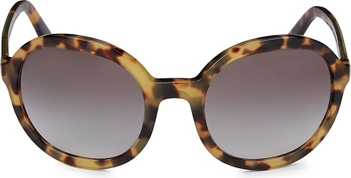 Prada Faux Tortoiseshell 56MM Round Sunglasses - ShopStyle