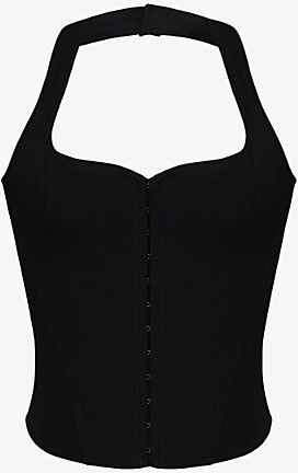 House Of CB Womens Black The Halter Neck Stretch-Jersey Corset Top S (A-C Cup)