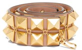 Thumbnail for your product : Valentino Garavani Roman Stud Leather Belt - Gold