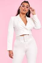 Thumbnail for your product : boohoo Cropped Double Breasted Blazer