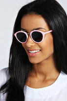 Thumbnail for your product : boohoo Lucy Pastel Metal Bridge Round Sunglasses