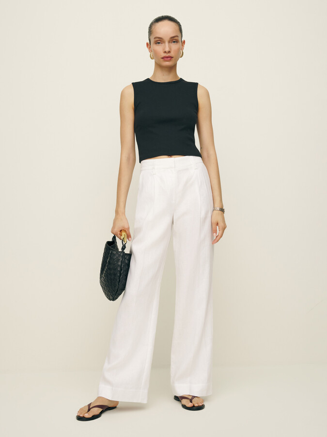 Alex Linen Mid Rise Cropped Pant
