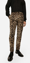 Thumbnail for your product : Dolce & Gabbana Cotton stretch pants with leopard print