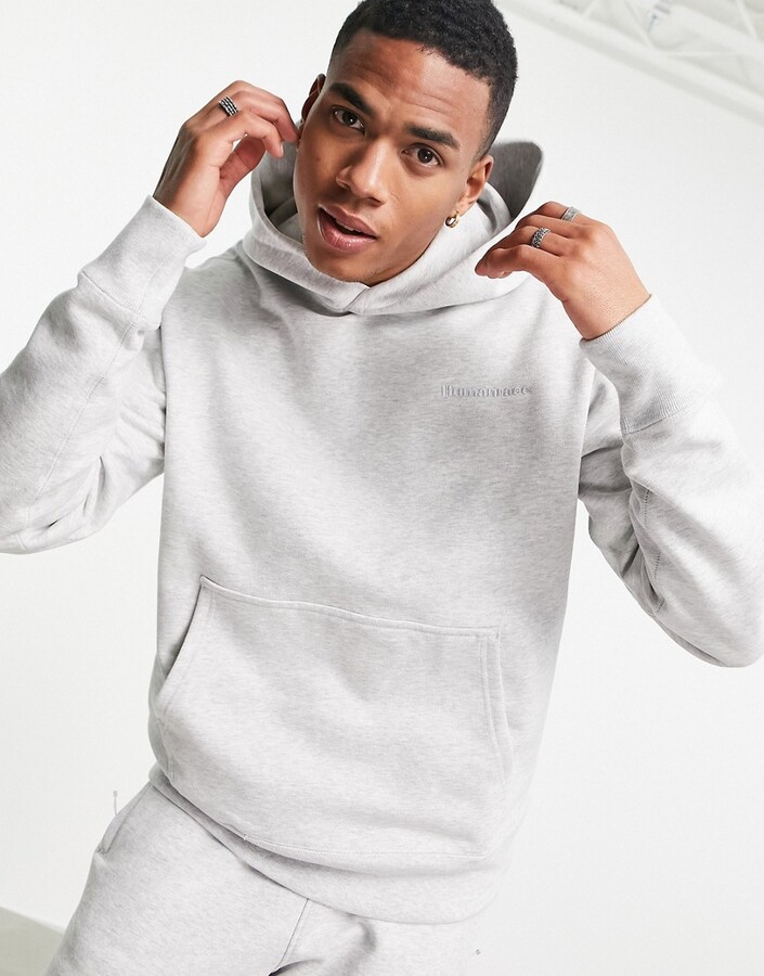 adidas x Pharrell Williams premium hoodie in light gray - ShopStyle
