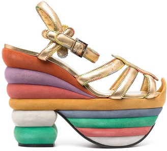ferragamo rainbow wedge