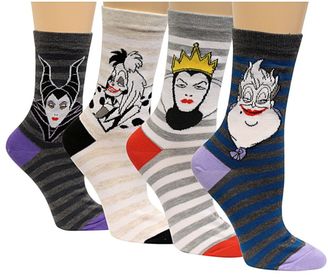 Disney Women's 4-Pk. Assorted Villains Socks