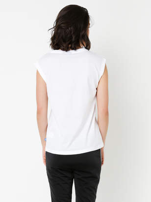 adidas Boyfriend Rolled Sleeve Trefoil T-Shirt in White