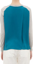 Thumbnail for your product : Barneys New York Crepe Split-Back Pullover Sweater