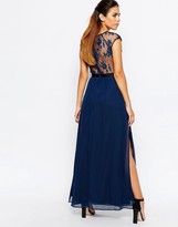 Thumbnail for your product : Elise Ryan Maxi Dress With Open Lace Back And Contrast Waistband